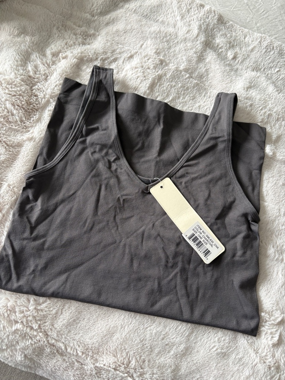 Yelete Women's V-Neck Tank Top - Charcoal Gray